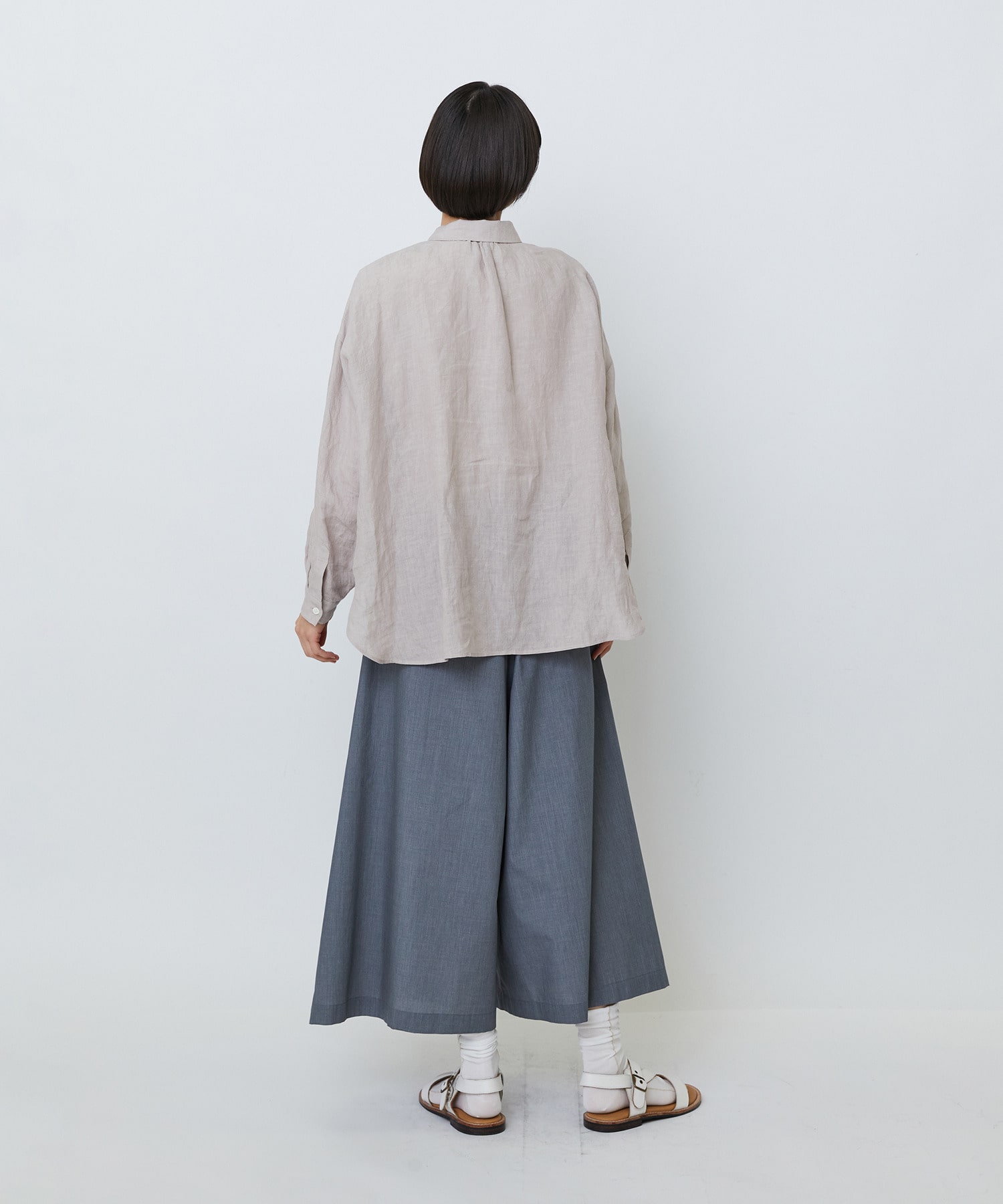 【LOISIR】グランジリネンボクシーシャツ 詳細画像 ネイビー 9