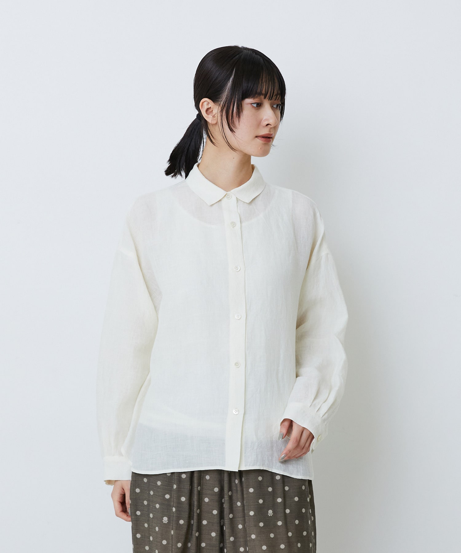 【LOISIR】グランジリネンボクシーシャツ 詳細画像 オフホワイト 1