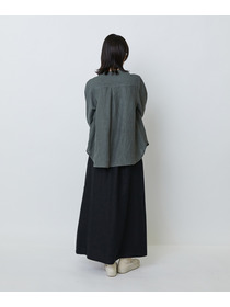 【LOISIR】グランジリネンフリルディテールブラウス 詳細画像 ネイビー 10