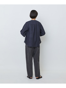 【LOISIR】グランジリネンフリルディテールブラウス 詳細画像 ネイビー 13