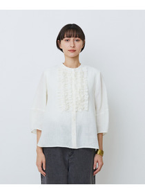 【LOISIR】グランジリネンフリルディテールブラウス 詳細画像 ネイビー 17