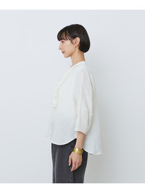 【LOISIR】グランジリネンフリルディテールブラウス 詳細画像 ネイビー 18