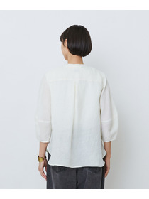 【LOISIR】グランジリネンフリルディテールブラウス 詳細画像 ネイビー 19