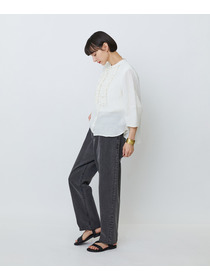 【LOISIR】グランジリネンフリルディテールブラウス 詳細画像 ネイビー 2