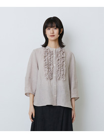 【LOISIR】グランジリネンフリルディテールブラウス 詳細画像 ネイビー 20