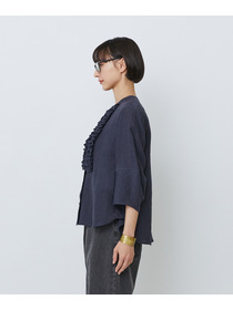 【LOISIR】グランジリネンフリルディテールブラウス 詳細画像 ネイビー 27