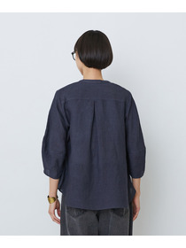 【LOISIR】グランジリネンフリルディテールブラウス 詳細画像 ネイビー 28