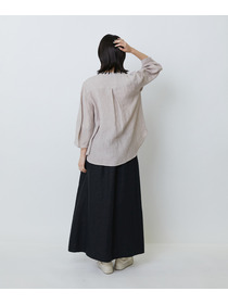 【LOISIR】グランジリネンフリルディテールブラウス 詳細画像 ネイビー 6