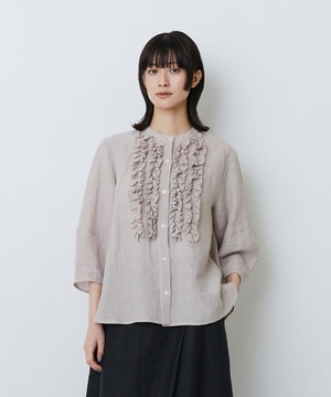 【LOISIR】グランジリネンフリルディテールブラウス 詳細画像 ピンク 1