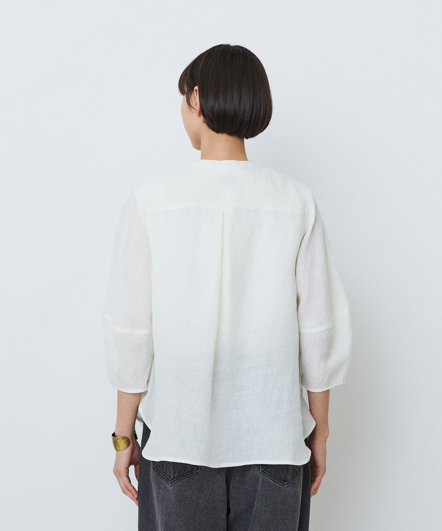 【LOISIR】グランジリネンフリルディテールブラウス 詳細画像 ネイビー 19