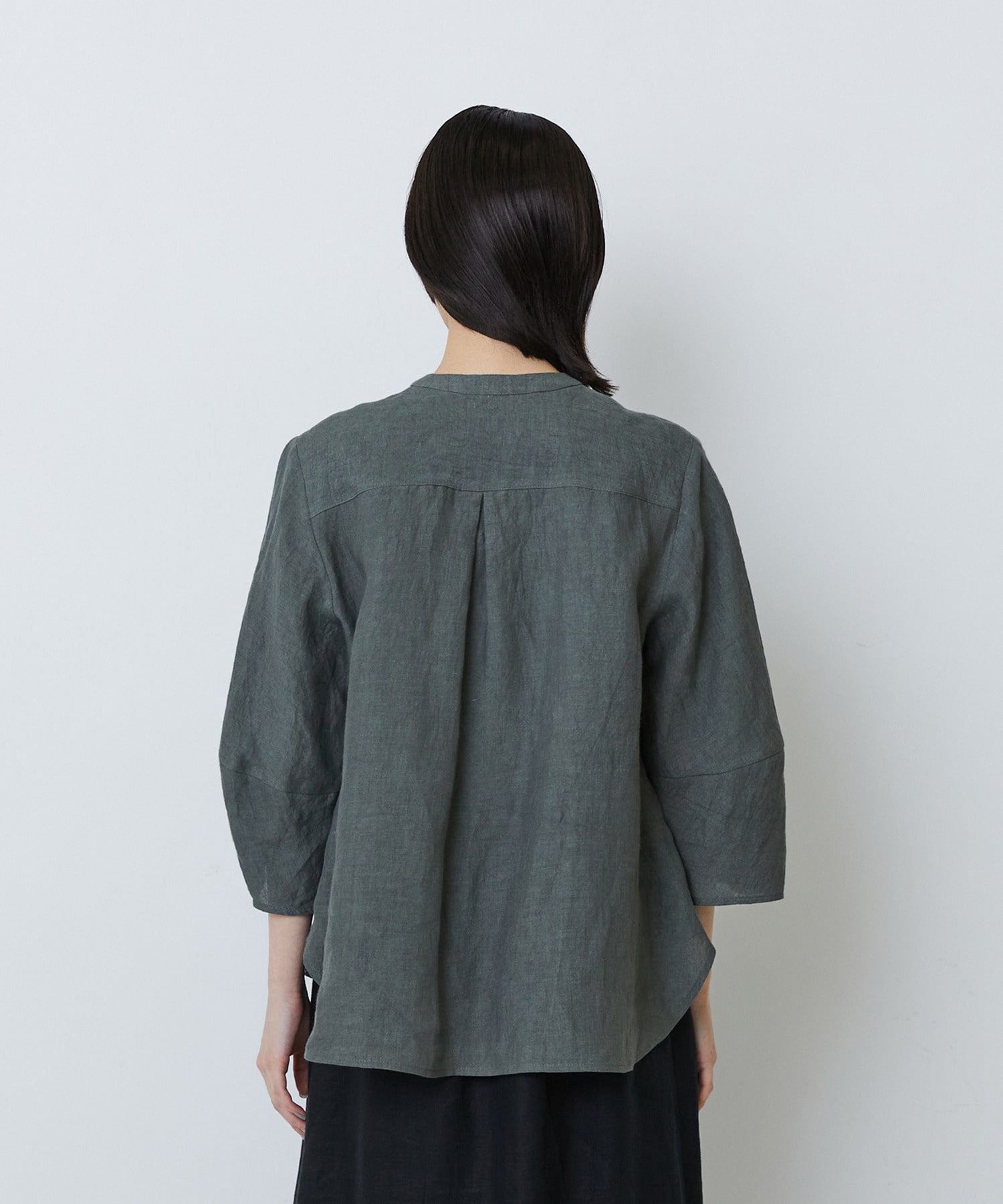 【LOISIR】グランジリネンフリルディテールブラウス 詳細画像 ネイビー 25