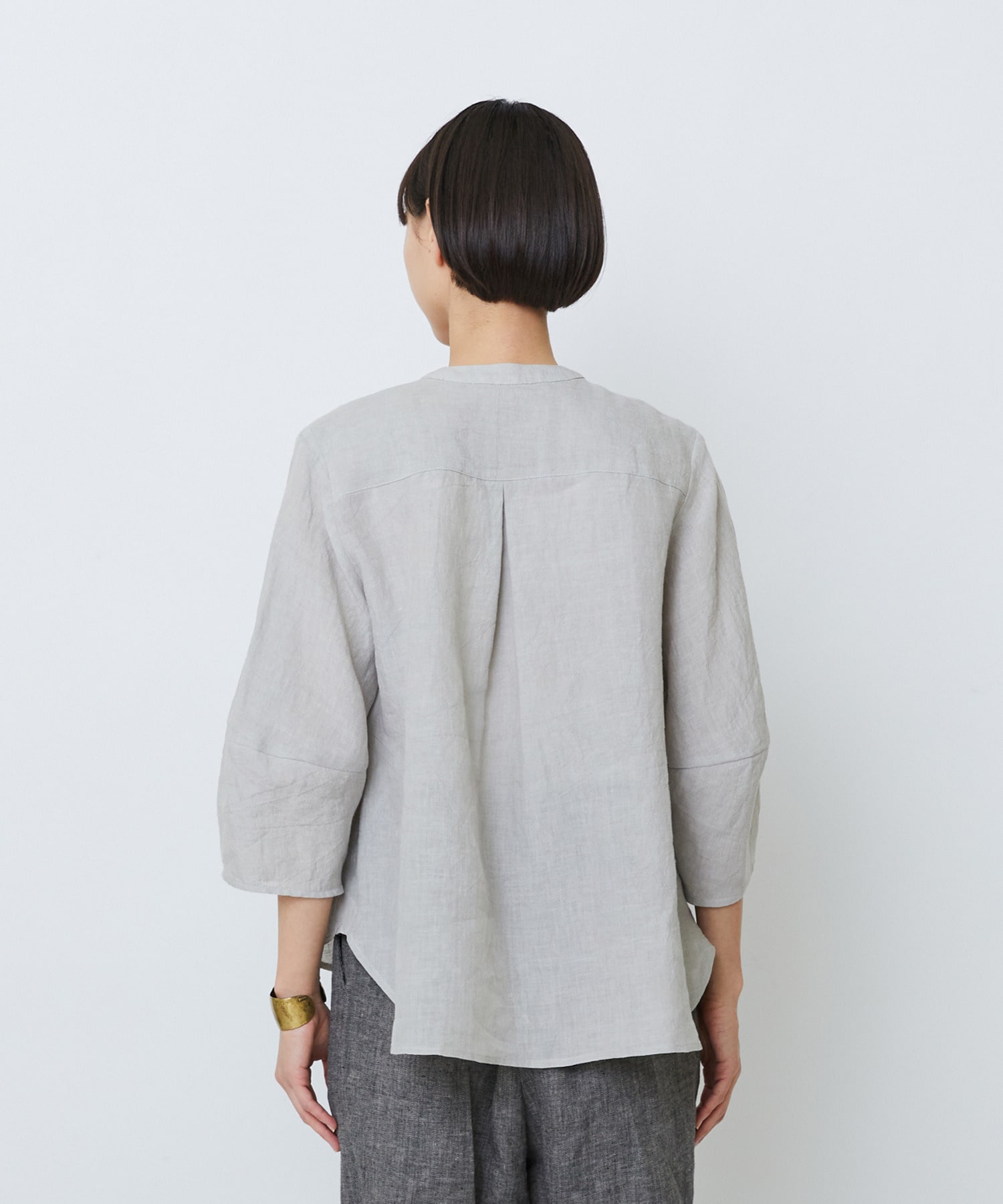 【LOISIR】グランジリネンフリルディテールブラウス 詳細画像 ネイビー 31