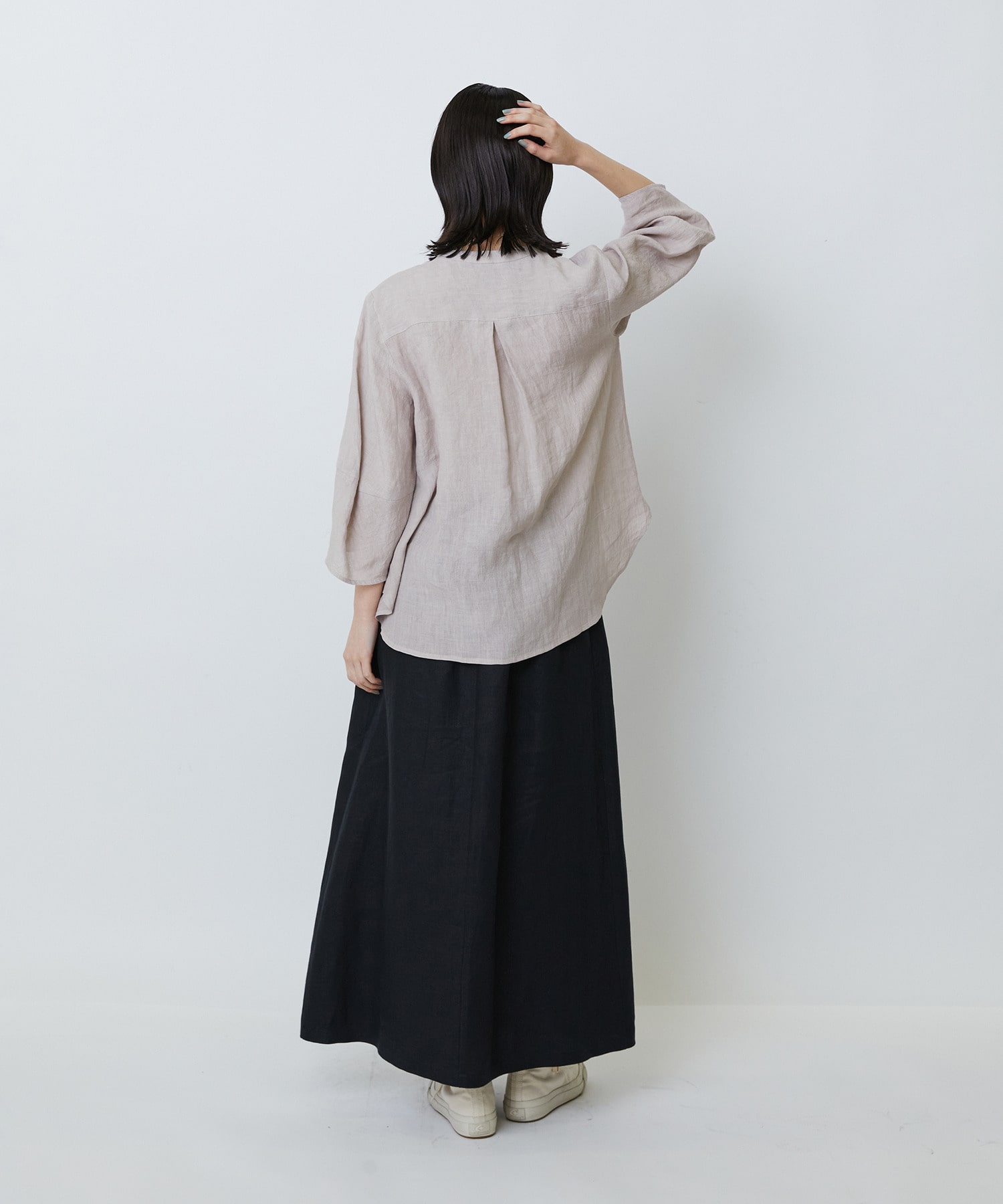 【LOISIR】グランジリネンフリルディテールブラウス 詳細画像 ネイビー 6