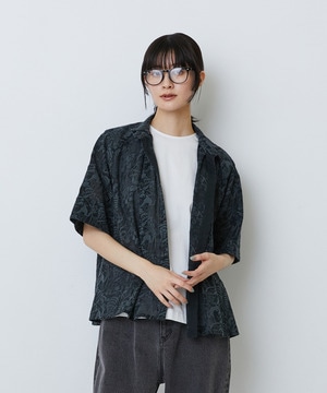 【LOISIR】【アーティストコラボ】LOISIR&times;TORANEKOBONBON エンブロイダリーAラインシャツ 詳細画像 ブラック系その他 1