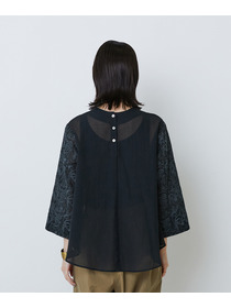 【LOISIR】【アーティストコラボ】LOISIR&times;TORANEKOBONBON エンブロイダリーブラウス 詳細画像 ブラック系その他 15