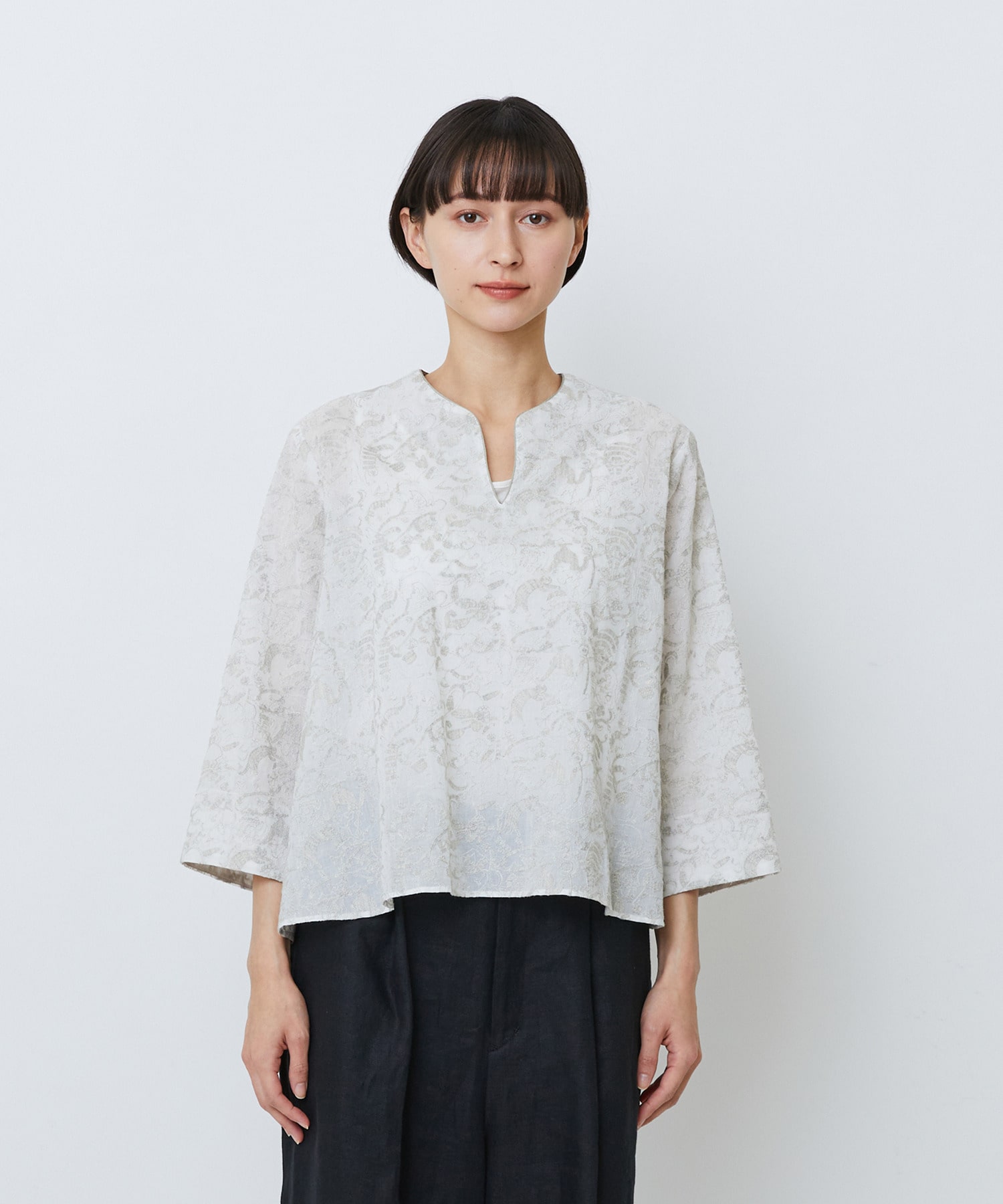 【LOISIR】【アーティストコラボ】LOISIR&times;TORANEKOBONBON エンブロイダリーブラウス 詳細画像 ブラック系その他 9