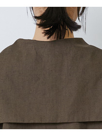 【LOISIR】コットンリネンクロス刺繍入りセーラーカラーブラウス 詳細画像 ブラック 15