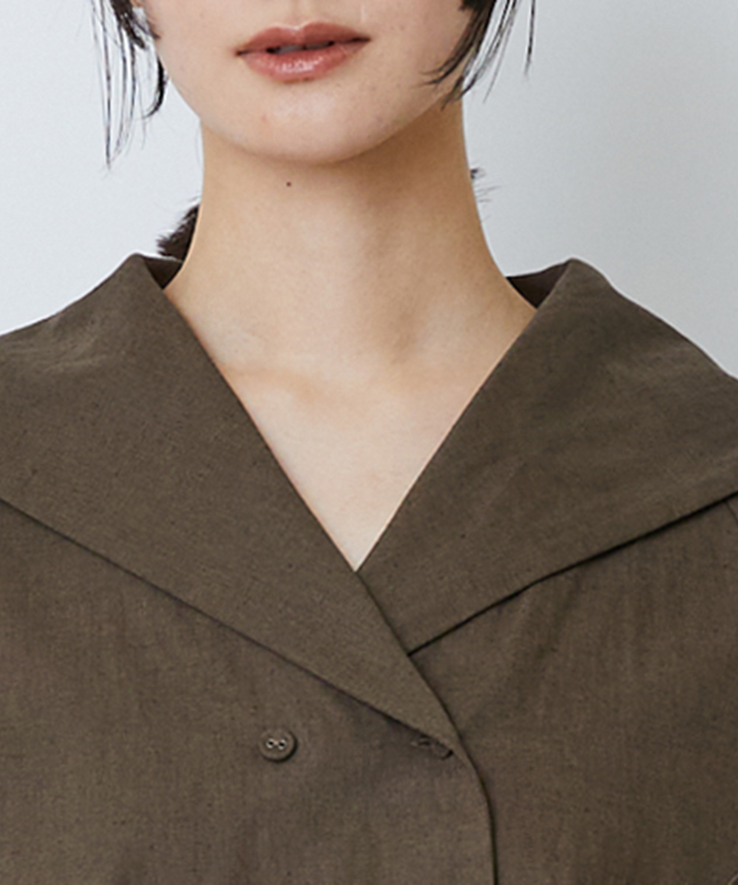 【LOISIR】コットンリネンクロス刺繍入りセーラーカラーブラウス 詳細画像 ブラック 14