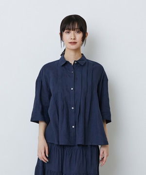 【LOISIR】タックディテールブラウス 詳細画像 ネイビー 1