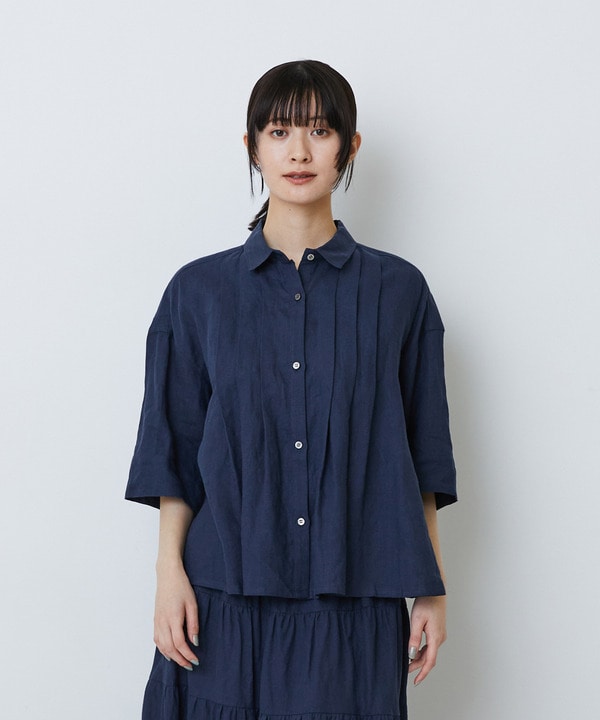 タックディテールブラウス 詳細画像 ネイビー 1