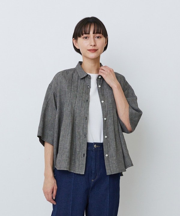 タックディテールブラウス 詳細画像 チェック 1