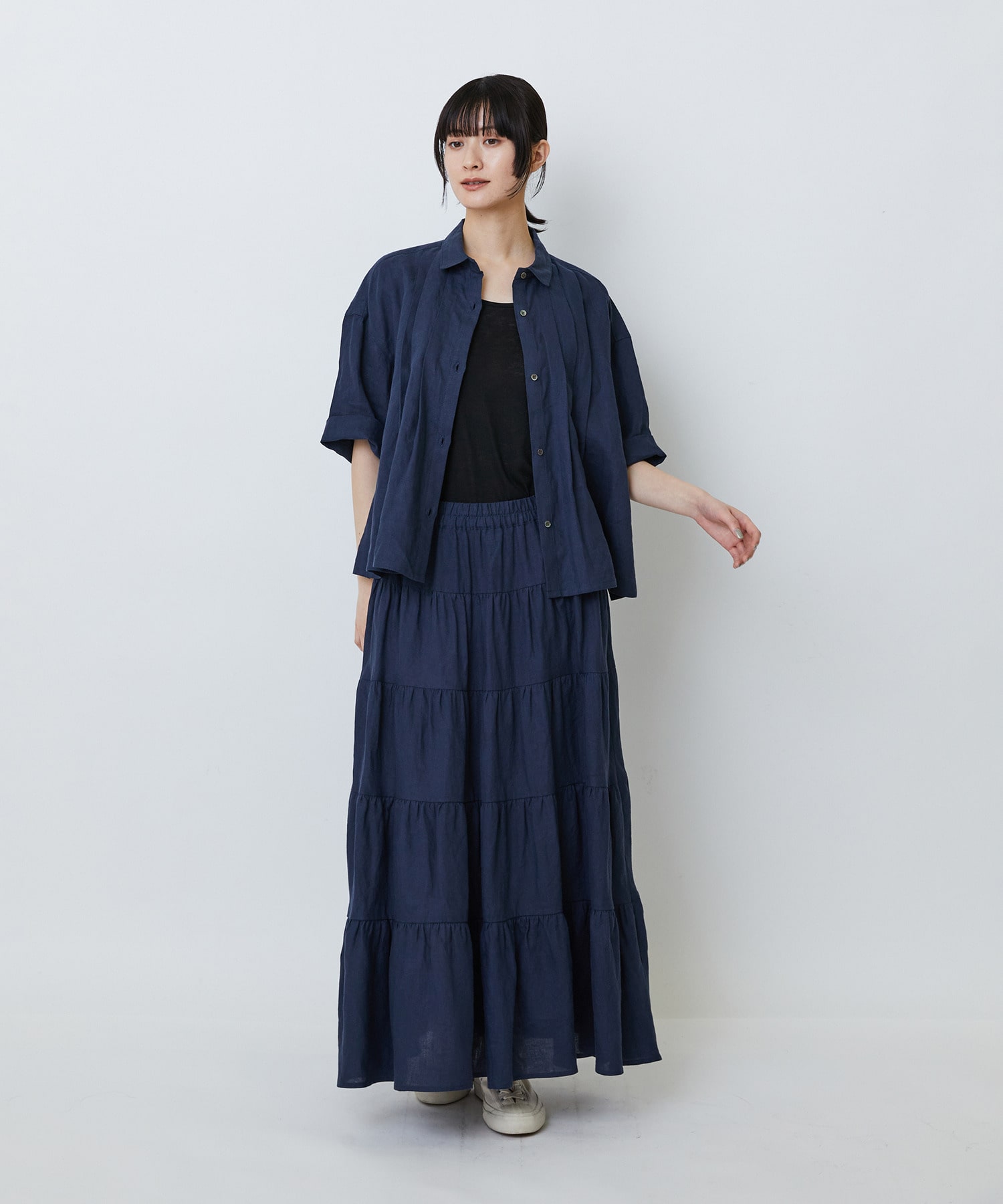 【LOISIR】タックディテールブラウス 詳細画像 チェック 1