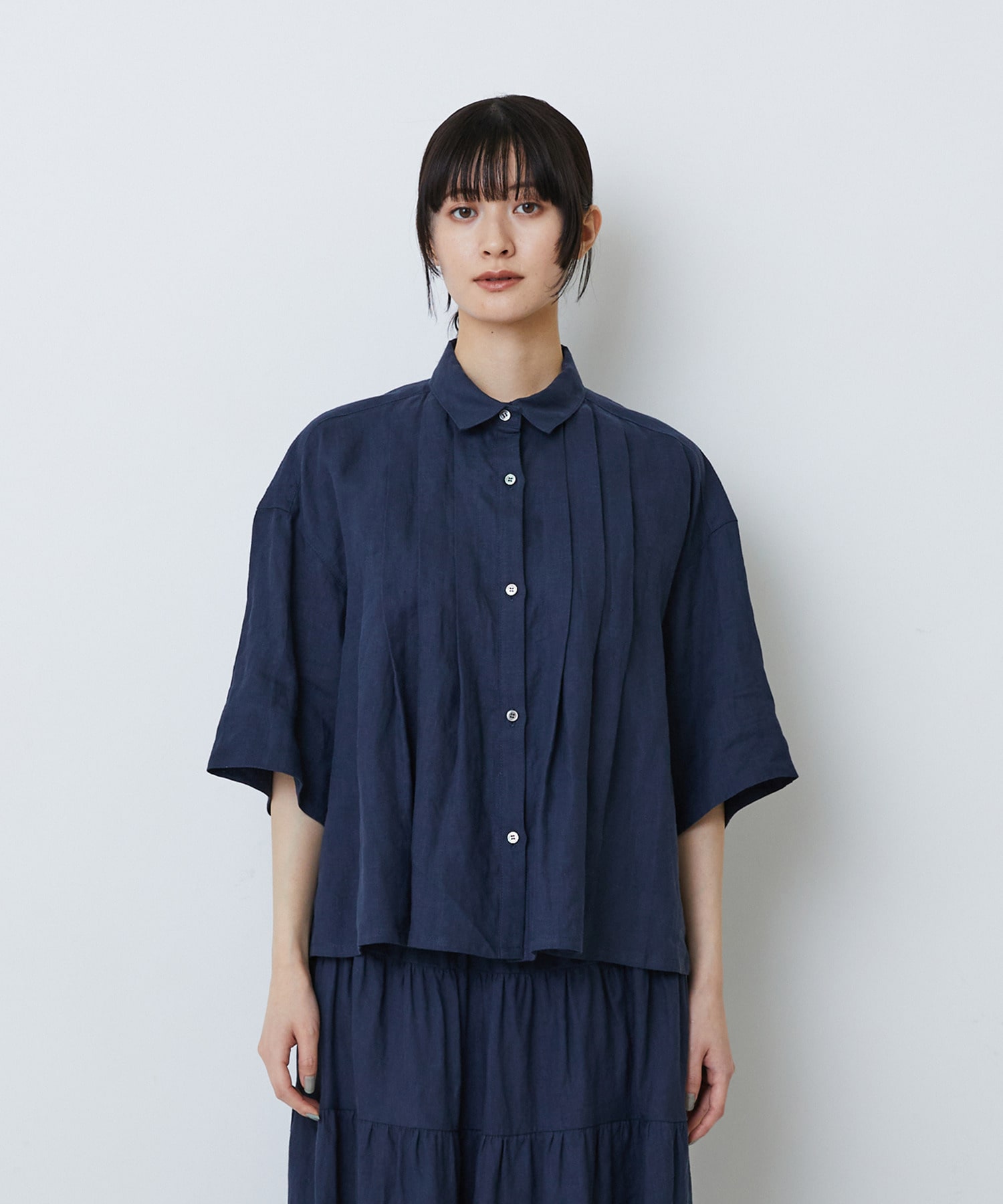 【LOISIR】タックディテールブラウス 詳細画像 チェック 12