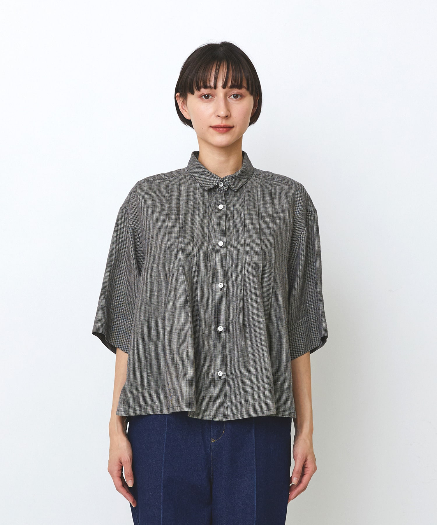 【LOISIR】タックディテールブラウス 詳細画像 チェック 15