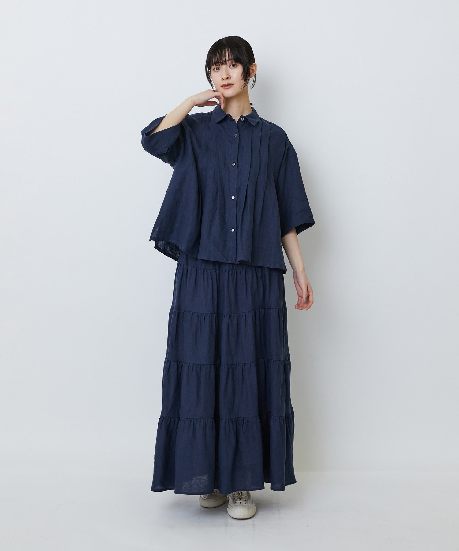 【LOISIR】タックディテールブラウス 詳細画像 チェック 2