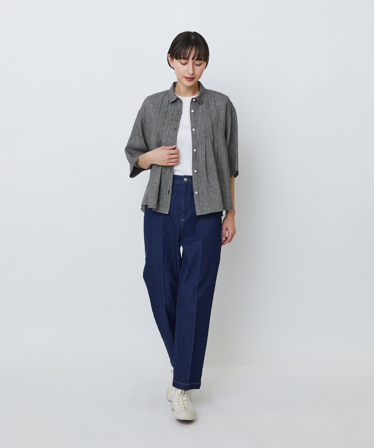 【LOISIR】タックディテールブラウス 詳細画像 チェック 5