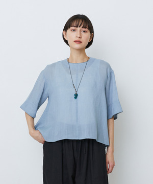 【LOISIR】ラミーフィッシュテールブラウス 詳細画像 ブルー 1