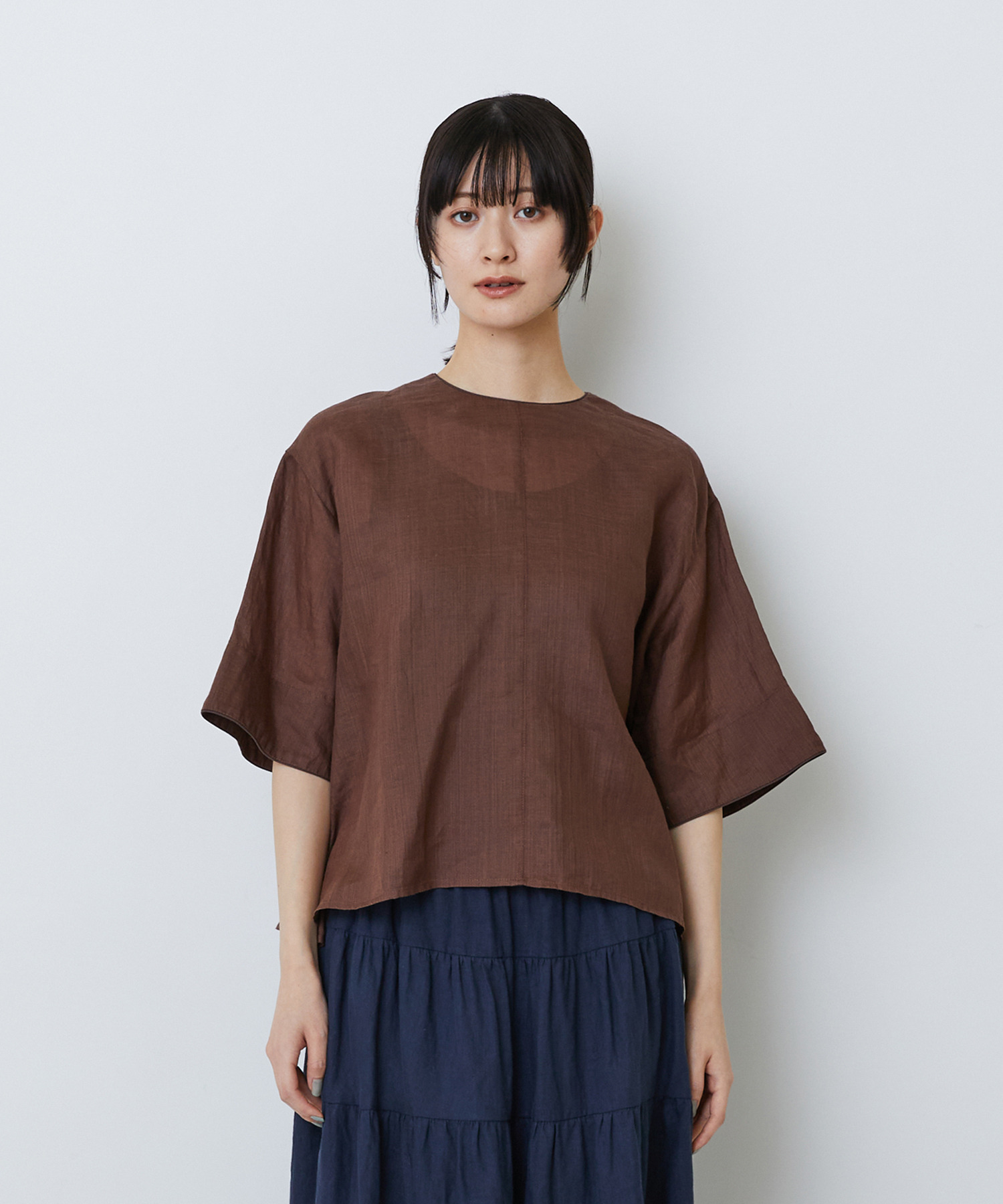 【LOISIR】ラミーフィッシュテールブラウス 詳細画像 ブラウン 13
