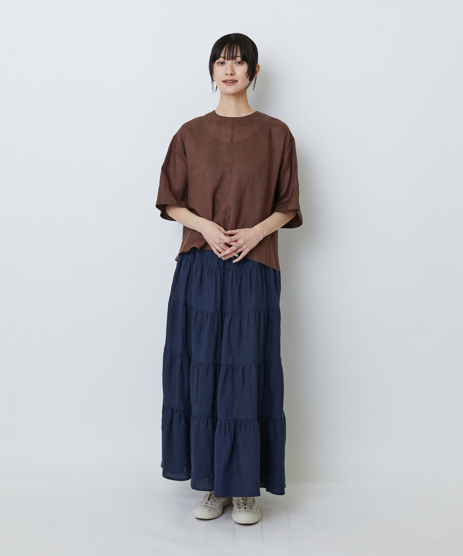 【LOISIR】ラミーフィッシュテールブラウス 詳細画像 ブラウン 4