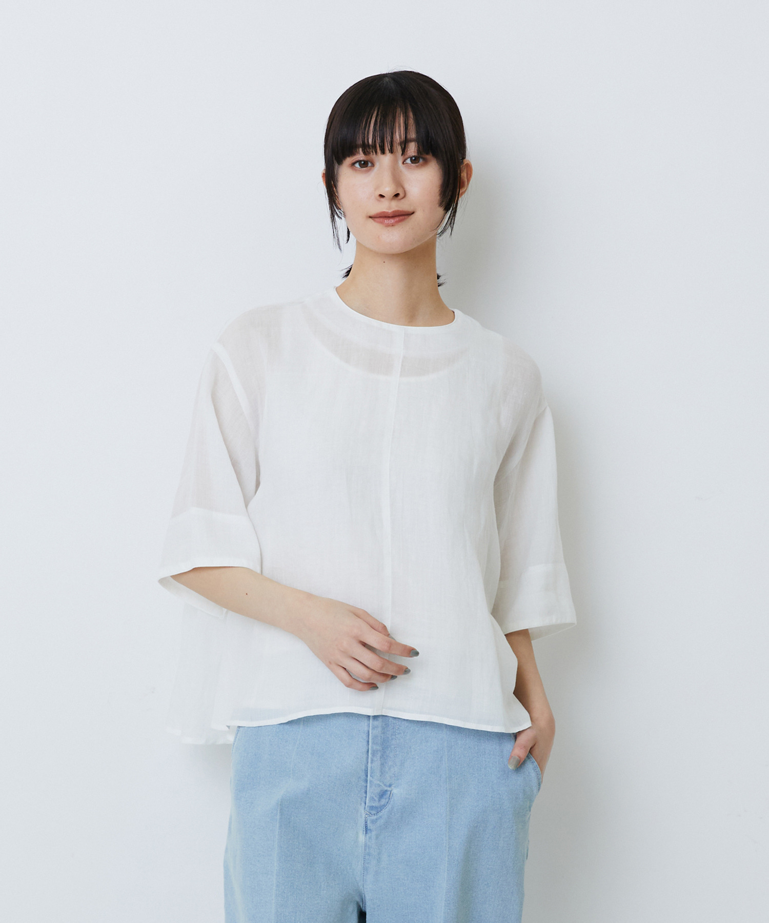 【LOISIR】ラミーフィッシュテールブラウス 詳細画像 オフホワイト 1