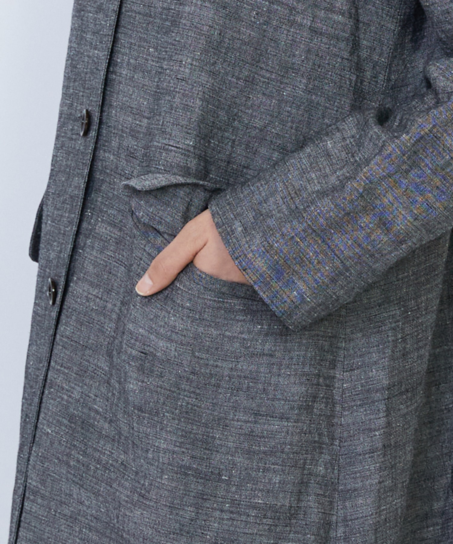 【LOISIR】バンブーリネンスプリングコート 詳細画像 グレー 11