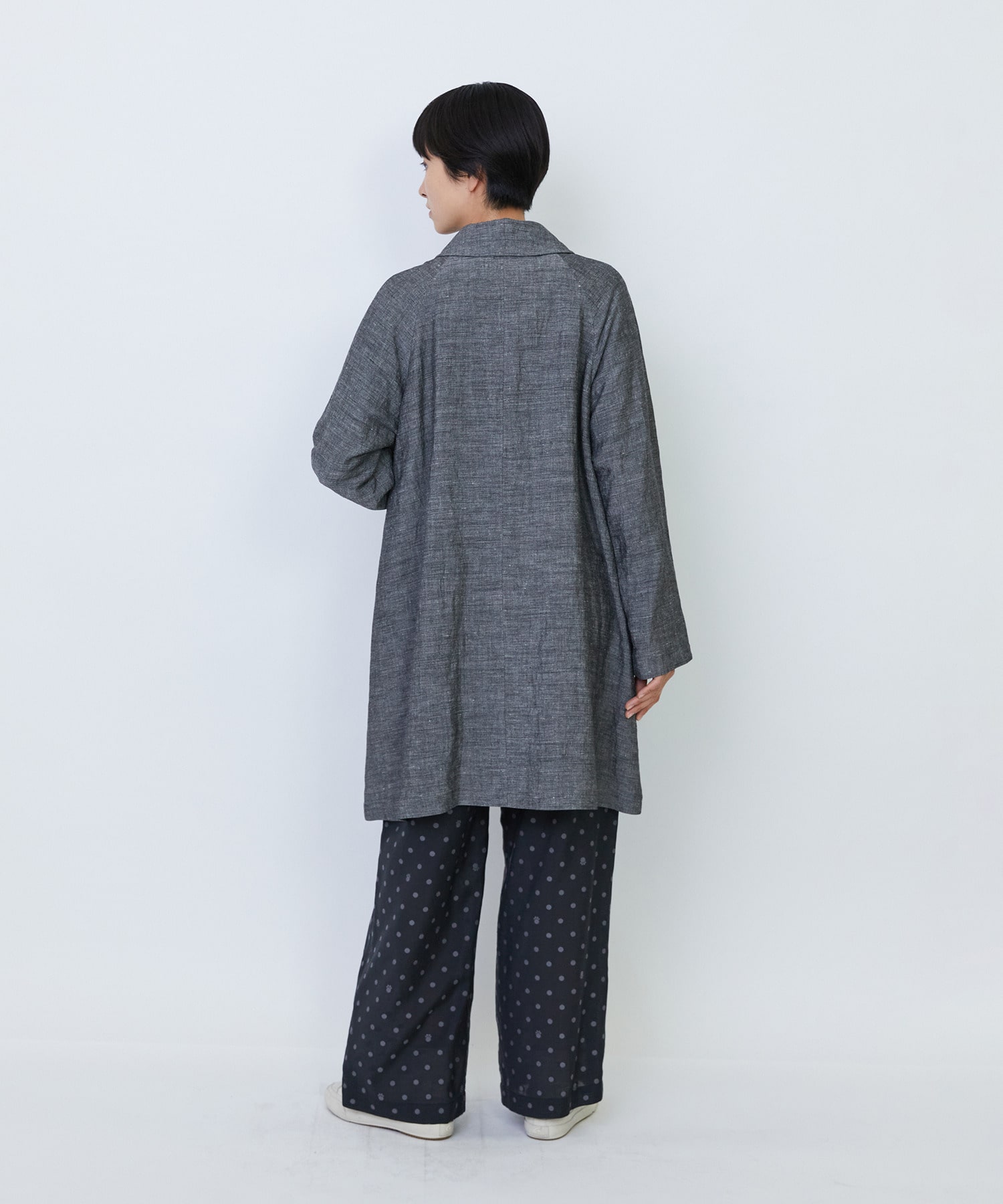 【LOISIR】バンブーリネンスプリングコート 詳細画像 グレー 4