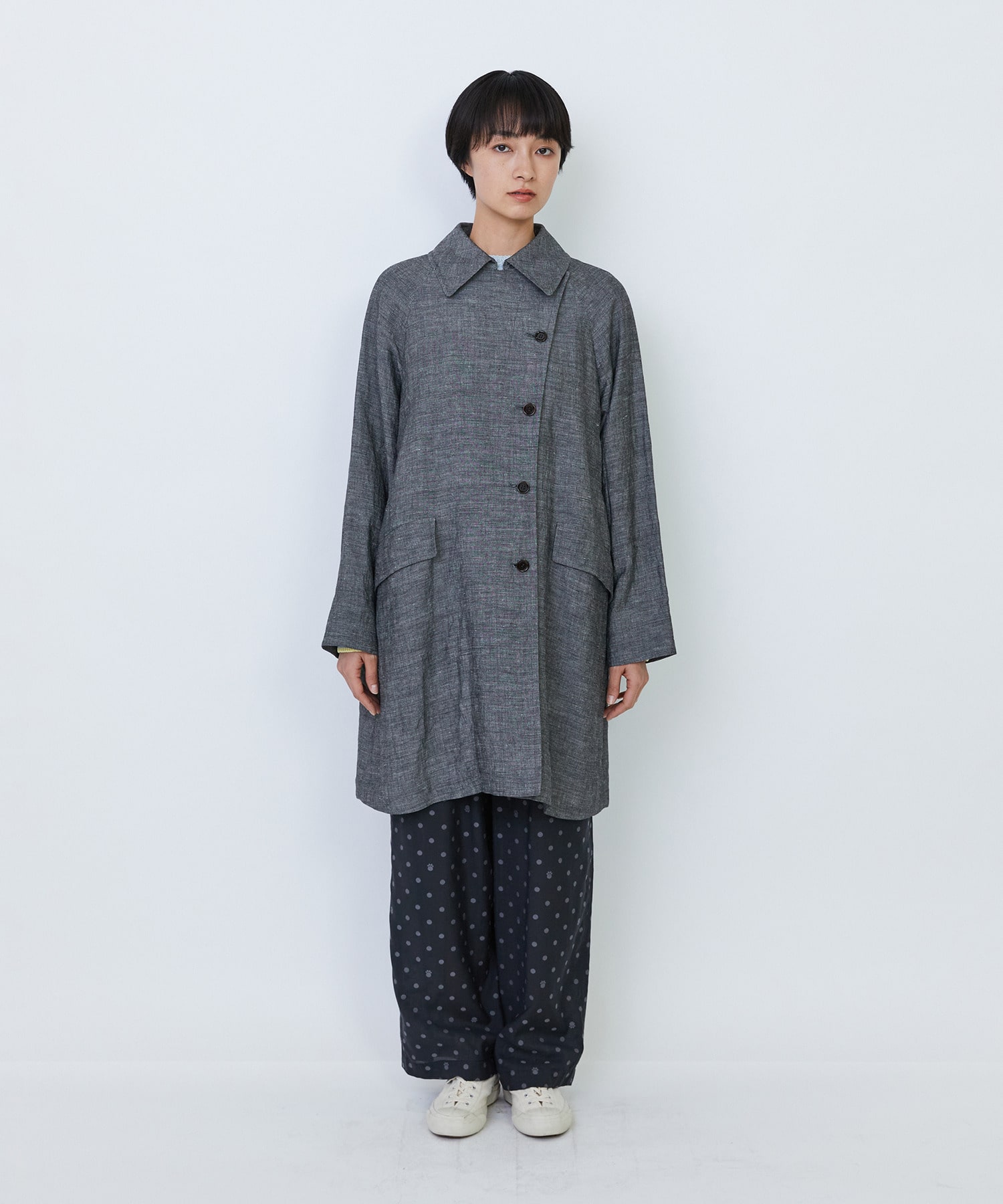 【LOISIR】バンブーリネンスプリングコート 詳細画像 グレー 5