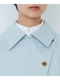 【LOISIR】コットンナイロンウェザーピーチスプリングコート 詳細画像 ライトブルー 14