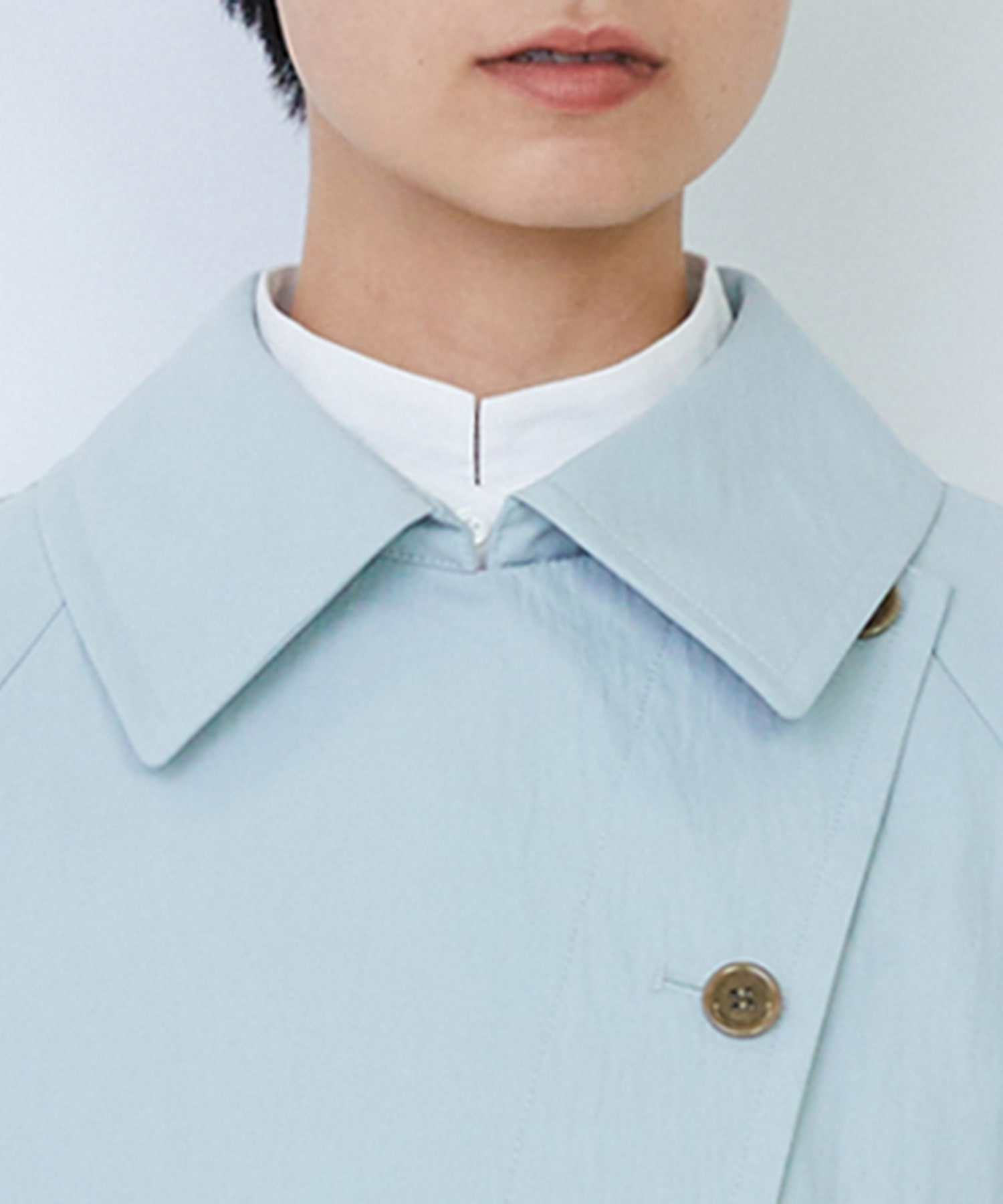 【LOISIR】コットンナイロンウェザーピーチスプリングコート 詳細画像 ライトブルー 14