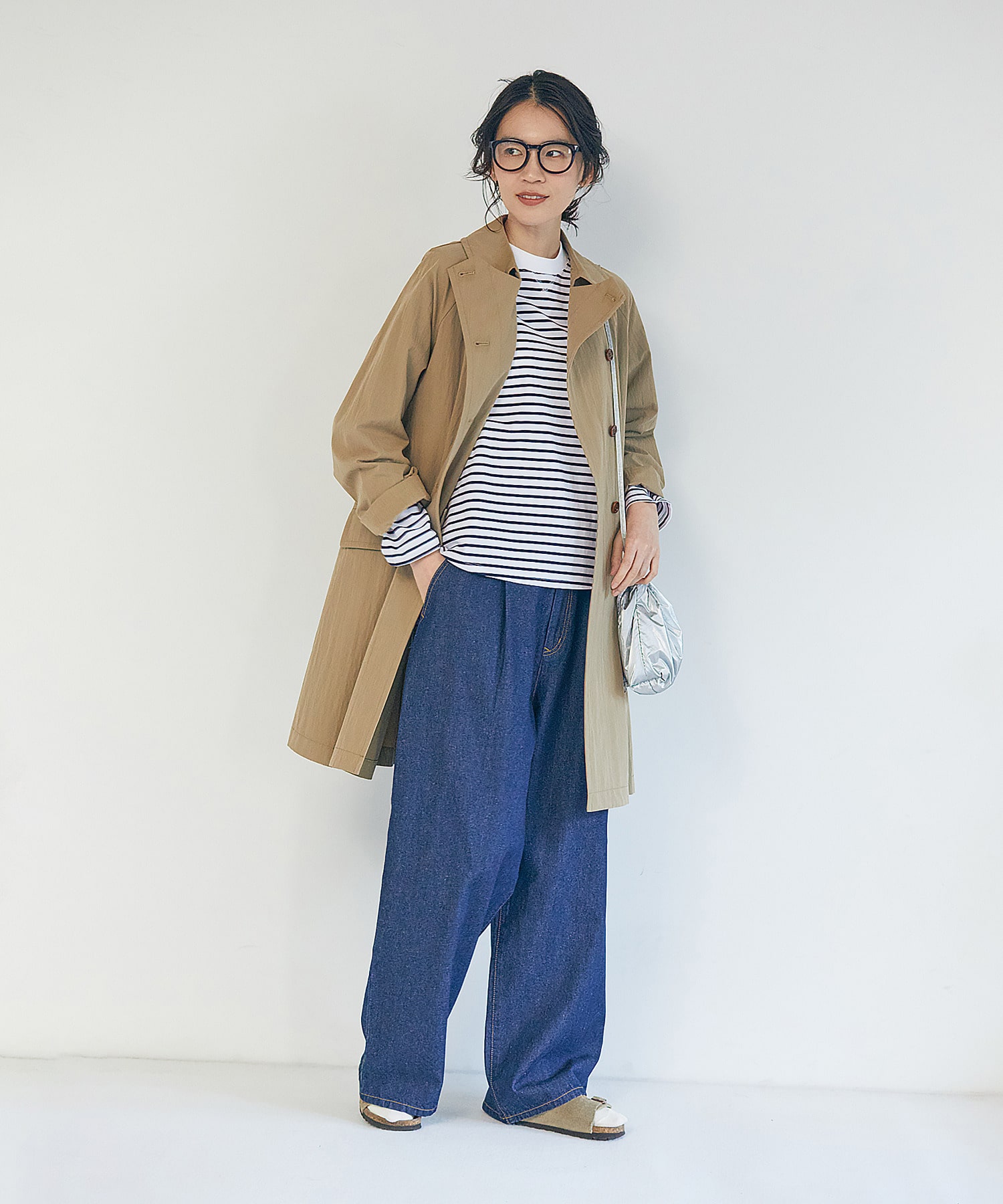 【LOISIR】コットンナイロンウェザーピーチスプリングコート 詳細画像 ライトブルー 2