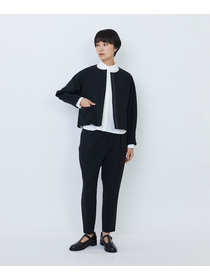 【LOISIR】エコダブルクロスノーカラージャケット 詳細画像 ブラック 1