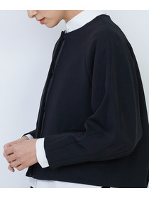 【LOISIR】エコダブルクロスノーカラージャケット 詳細画像 ブラック 11