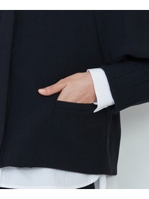 【LOISIR】エコダブルクロスノーカラージャケット 詳細画像 ブラック 12