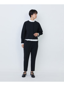 【LOISIR】エコダブルクロスノーカラージャケット 詳細画像 ブラック 2