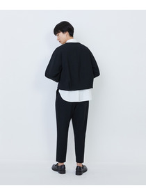 【LOISIR】エコダブルクロスノーカラージャケット 詳細画像 ブラック 5