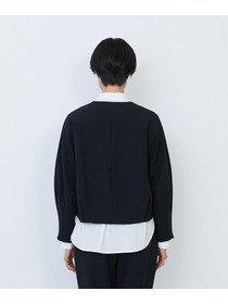 【LOISIR】エコダブルクロスノーカラージャケット 詳細画像 ブラック 8