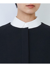 【LOISIR】エコダブルクロスノーカラージャケット 詳細画像 ブラック 9