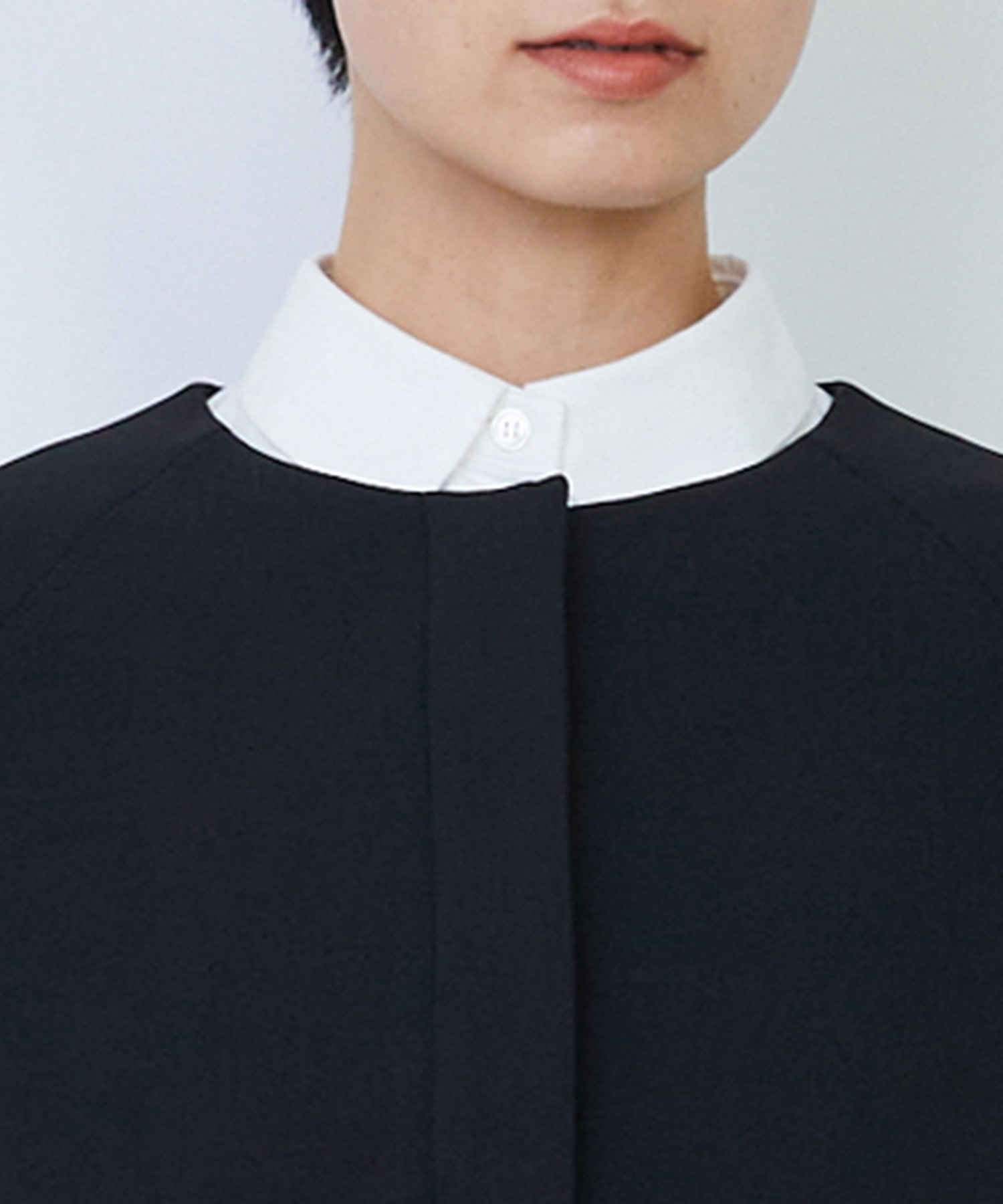 【LOISIR】エコダブルクロスノーカラージャケット 詳細画像 ブラック 9