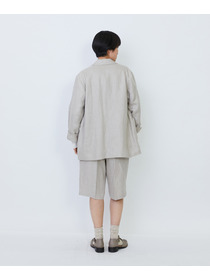 【LOISIR】【セットアップ対応】リネンツイルダブルブレストジャケット 詳細画像 ブラック 10