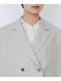 【LOISIR】【セットアップ対応】リネンツイルダブルブレストジャケット 詳細画像 ブラック 17